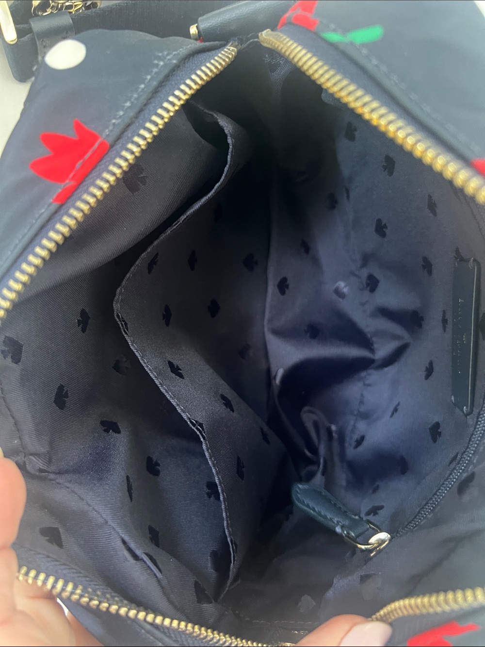 kate spade Chelsea Navy Floral Crossbody with Red and pink Accents - Picture 10 of 14